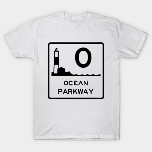 Ocean Parkway Highway Sign New York T-Shirt